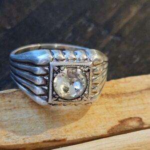 Vintage Sterling Silver White Topaz Ring